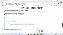Windows how to mirror iphone to windows 10 computer screen