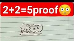 🔴2+2=5 |2+2=5 proof|2+2=5 how|math tricks|Simplification Tricks #shorts #short #youtubeshorts