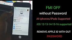 How to turn off Find my iphone FMI without password - sign out iCloud , open menu / Apple ID reset