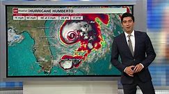 Humberto strengthens to a hurricane