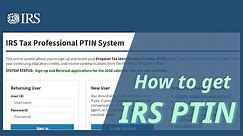How to apply for a IRS PTIN