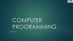 Basic Computer Programming Techniques Lesson 1