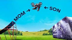 World First Mother & Son Tandem Dirtbike Backflip
