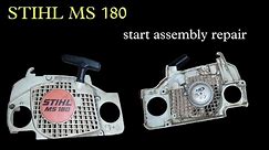 STIHL MS 180 chainsaw Start assembly inside #repair l rope setting #sthil #chainsaw