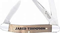 Stockman Pocket Knife with Personalized Laser Engraved Wood Handle, Three Blades, Valentines Day Gifts, Father's Day Gifts