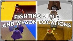 ALL FIGHTING STYLES AND WEAPON LOCATIONS | One Piece New Dreams