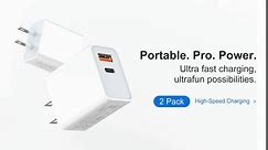 [3 Pack] USB-C Wall Charger, 20W Durable Dual Port QC+PD 3.0 Power Adapter, Double Fast Plug Charging Block for iPhone 14/14 Pro/13/15/15 Pro/Pro Max/Plus, XS/XR/X, Watch Series 8/7 Cube(White)