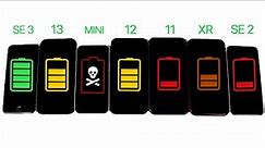 2022 iPhone SE vs iPhone 13 vs 13 mini vs 12 vs 11 vs XR vs SE 2 Battery DRAIN Test
