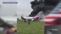 American Airlines Plane Fire at O’Hare Airport [RAW VIDEO]