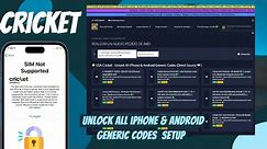 ⭐️ USA Cricket - Unlock All iPhone & Android Generic Codes (Direct Source ❤ )