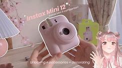 instax mini 12 vs 11 camera 🌸 pink aesthetic unboxing, accessories, decorating ✨ pack my bag w/ me