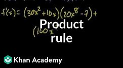 Product rule | Taking derivatives | Differential Calculus | Khan Academy