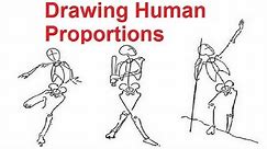 Figure Drawing Lessons 2/8 - Drawing Human Proportions Using Stick Figures