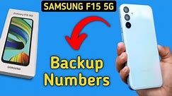 how to backup contact number in Samsung Galaxy F15 5G