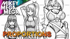 How To Draw FEMALE FULL BODY PROPORTIONS & HEAD RATIO FOR ANIME MANGA