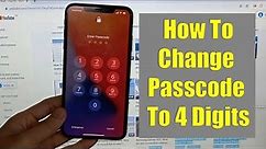 How To Change Passcode To 4 Digits On Iphone XS Max