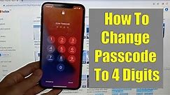 How To Change Passcode To 4 Digits On Iphone XS Max