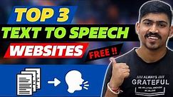 Best Text to Speech Website : Free ✅ Easy To Use ✅ | Professional Voices Like Human 🔥🔥