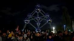BELGIUM. Crowds in Brussels celebrate New Year 2018