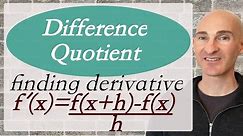 Difference Quotient - What is it? (PreCalculus)