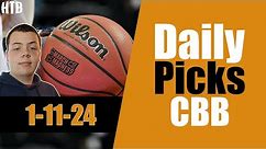 CBB Picks 1/11/24 - College Basketball Predictions and Betting Preview
