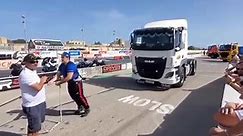 Tony Farrugia - Pulling a DAF CF truck on an uphill slope...
