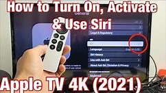 Apple TV 4K 2021: How to Turn On / Activate & Use Siri
