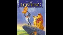 Opening to The Lion King 1995 VHS