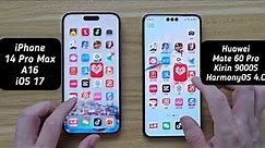 Huawei Mate 60 Pro Vs iPhone 14 Pro Max Speed Comparison!