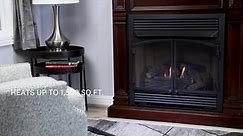 Duluth Forge 44 in. Ventless Dual Fuel Gas Fireplace in Walnut with Remote Control 170162