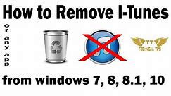Uninstall itunes from windows 7, 8, 8.1, 10 in few steps