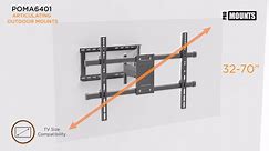 ProMounts Outdoor TV Mount Weatherproof for 32 in. to 75 in. Tvs, Full Motion Articulating TV Wall Mount POMA6401