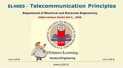 Introduction to Telecommunications - Lecture 1 & 2.