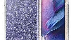 ULAK Galaxy S21 Case, Clear Glitter Case Sparkly Soft TPU Bumper Bling Cover for Women Girls Transparent Protective Phone Case for Samsung Galaxy S21 5G 6.2 inches - Clear Glitter