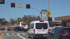 New pedestrian crossing lights flashing on El Cajon Boulevard