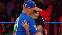 John Cena and Nikki Bella kiss on SmackDown LIVE