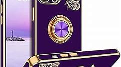 BENTOBEN iPhone 14 Pro Max Case with Ring, Butterfly Design Women Girl Phone Case Slim Fit Luxury Shockproof Non-Slip [Support Car Mount ] Protective Cover Case for iPhone 14 Pro Max 6.7",Deep Purple