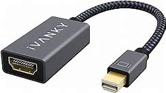 IVANKY Mini DisplayPort to HDMI Adapter, Mini DP(Thunderbolt) to HDMI Adapter, Gold-Plated Braided,Compatible with MacBook Air/Pro, Microsoft Surface Pro/Dock, Monitor, Projector and More