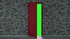 Door opening green screen