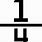 1 4 Fraction Symbol
