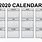 2020 Full Year Calendar Printable Free
