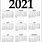 2021 Printable Calendar by Month
