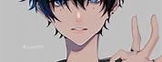 Anime Boy Black Hair Blue Eyes