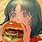 Anime Eating Burger