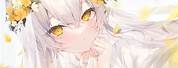 Anime Girl White Hair Yellow Eyes