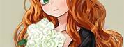 Anime Girl with Curly Orange Hair