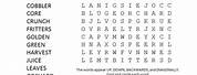 Apple Word Search Printable Free