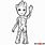 Baby Groot Line Drawing