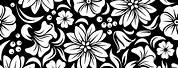 Black and White Floral Pattern Wallpaper