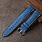 Blue Leather Watch Band